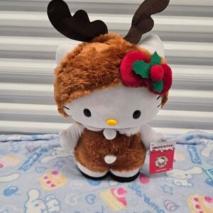 Hello Kitty Festive Plush with Brown and Red Accents